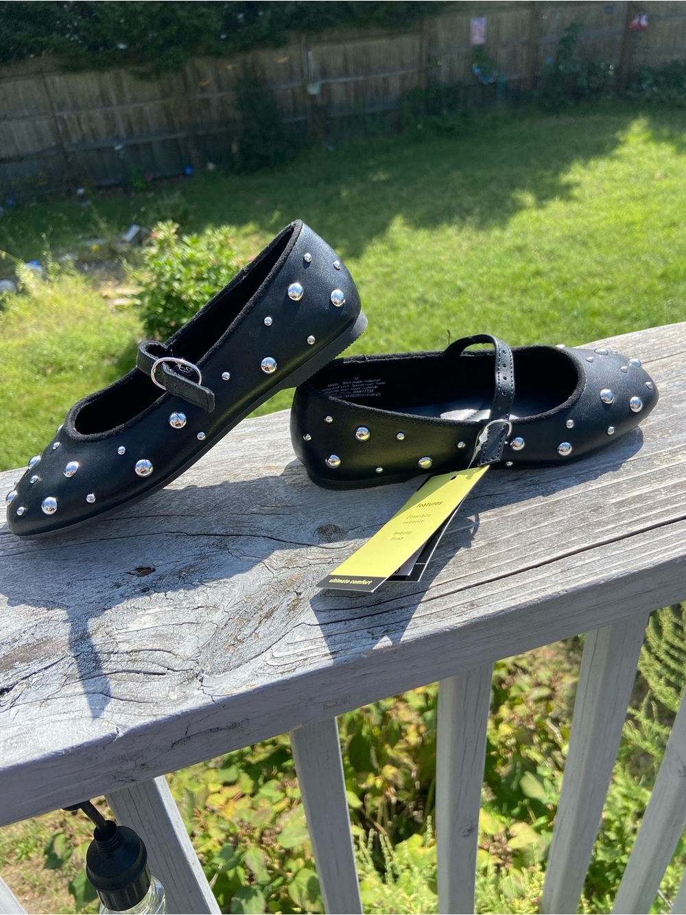 art class Black Studded Mary Jane Flats
